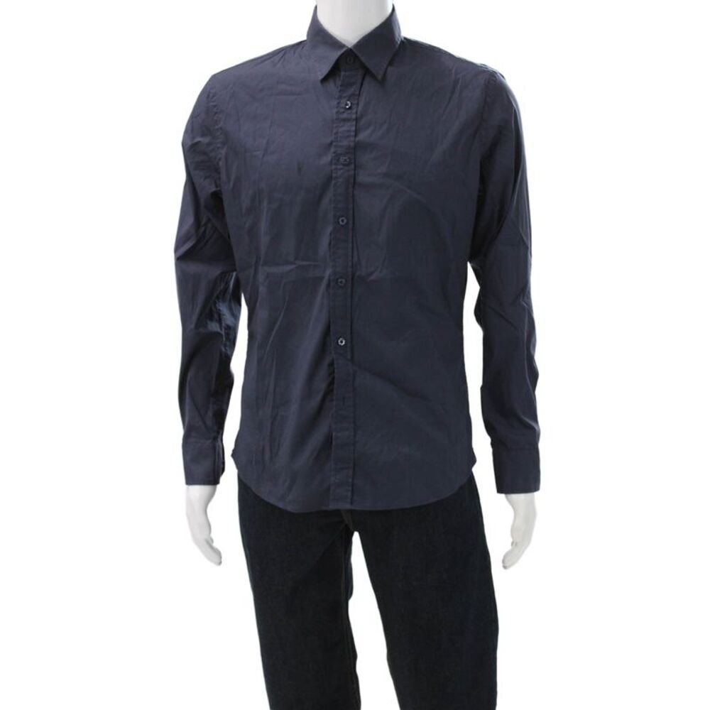 Teddy Stratford Mens Cotton Collared Long Sleeve Button Down Shirt Blue Size 2